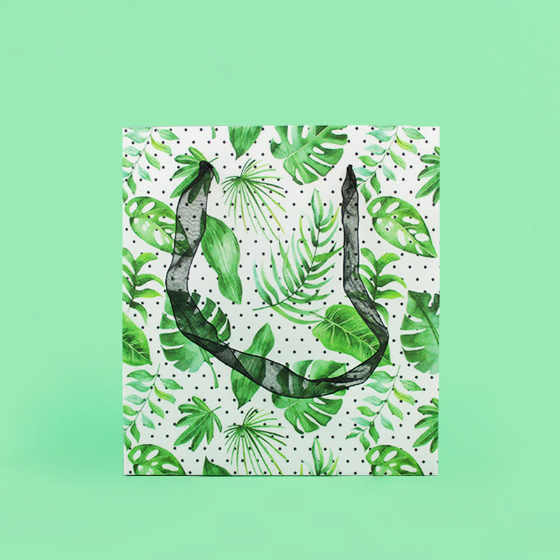 Tropical Plants Monstera Leaves Party Favor Treat Bags - Set Of 6 Or 12