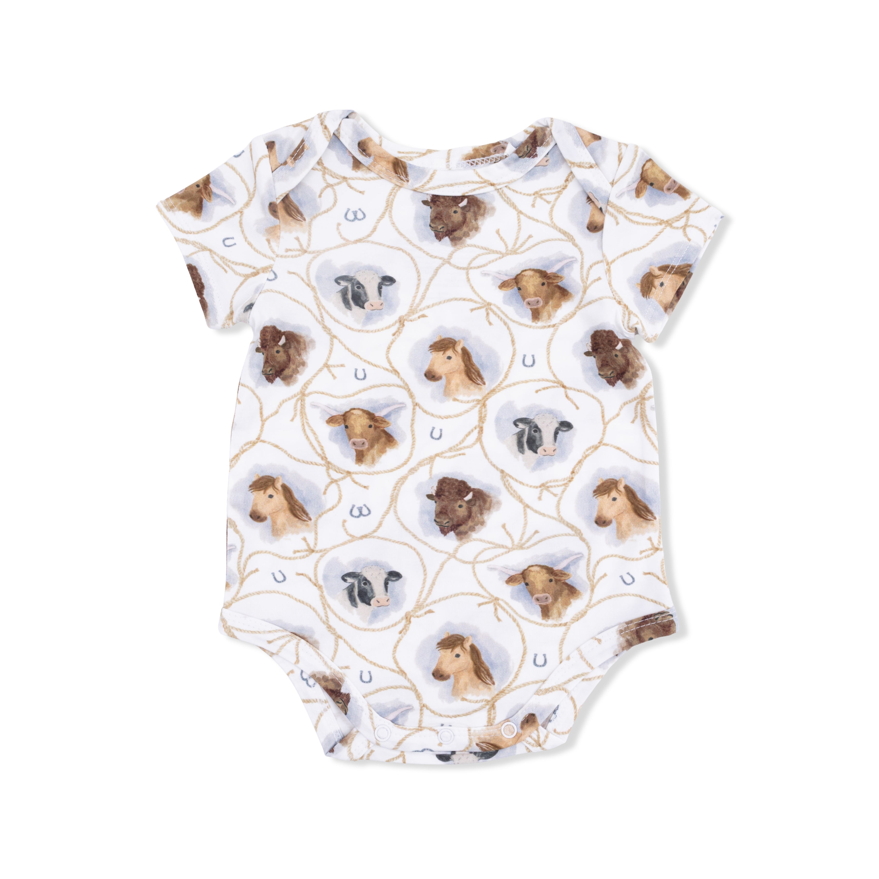 Farm Animals Rope Cameos Uni - Short Sleeve Bodysuit