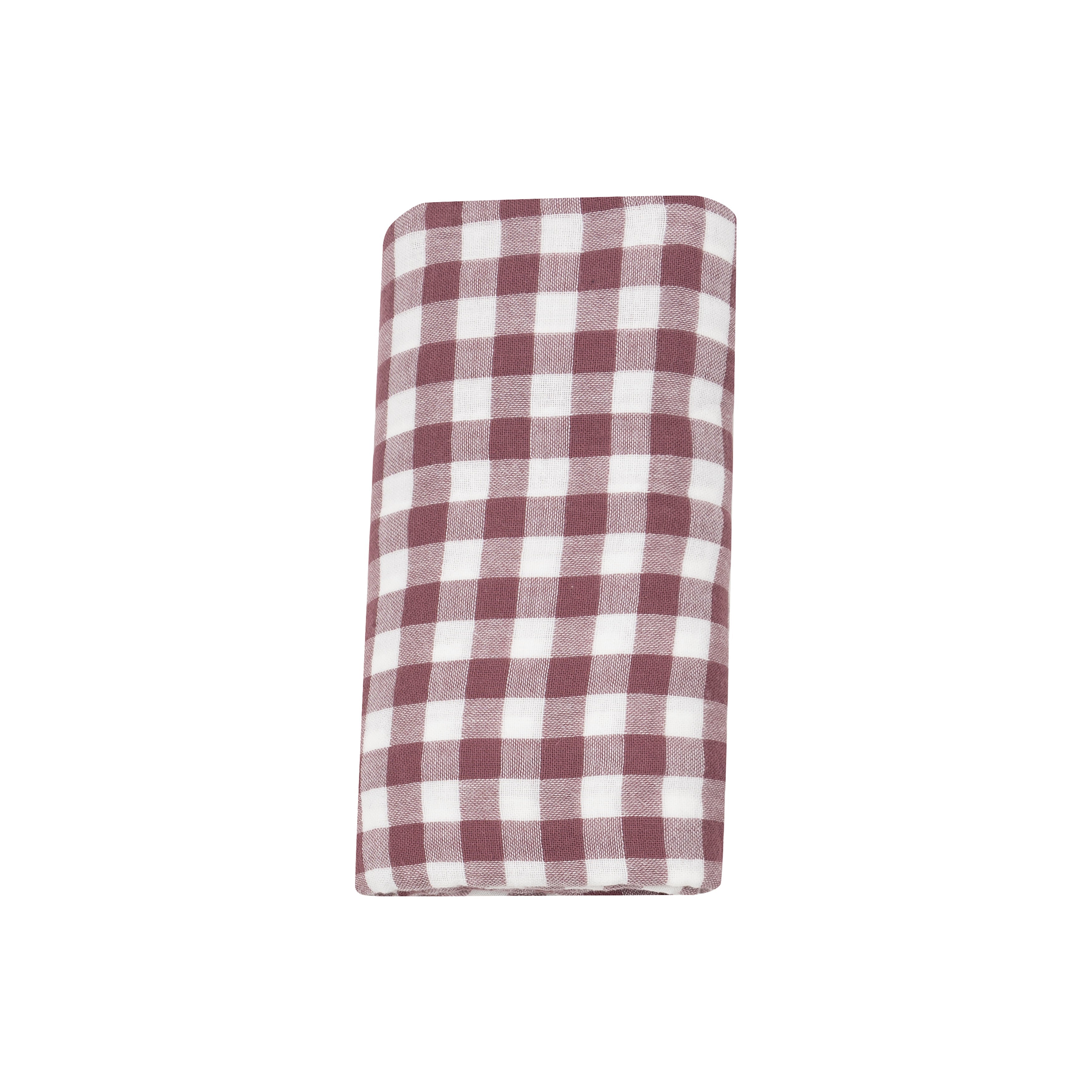 Swaddle Blanket - Gingham Plum