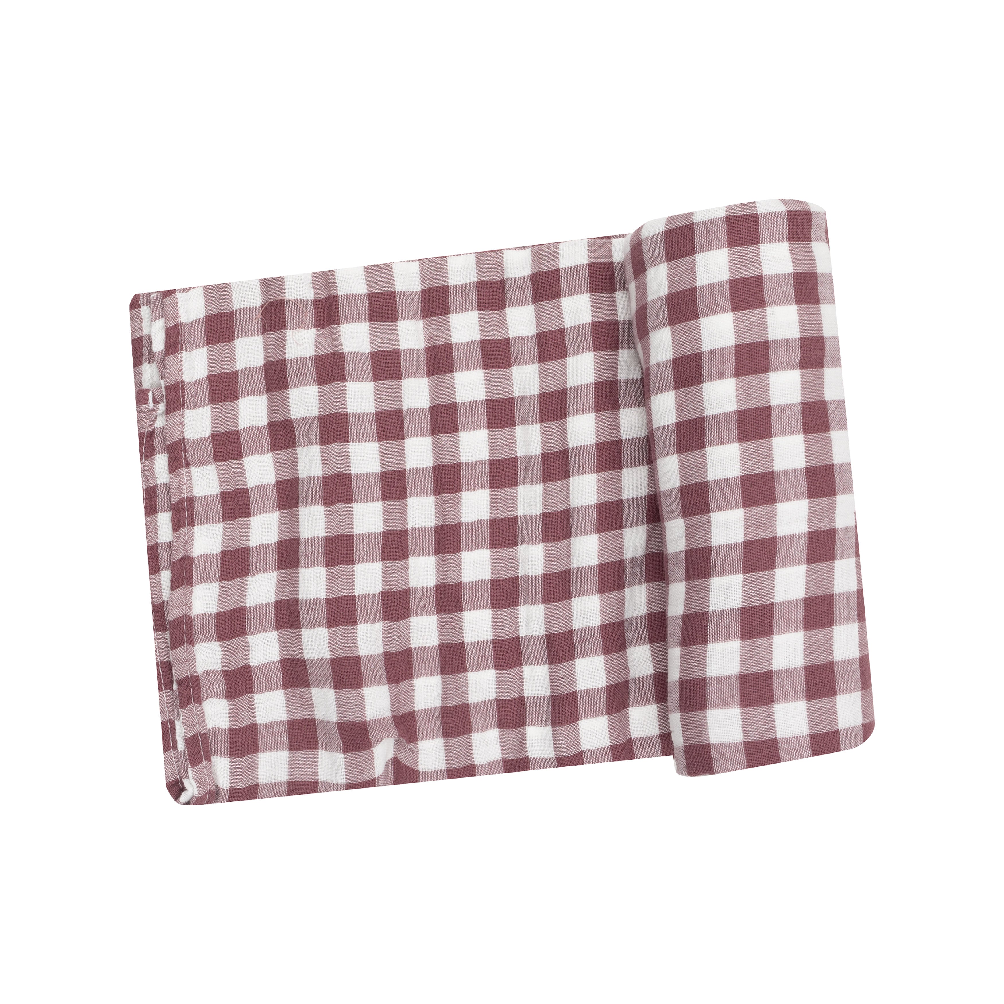 Swaddle Blanket - Gingham Plum