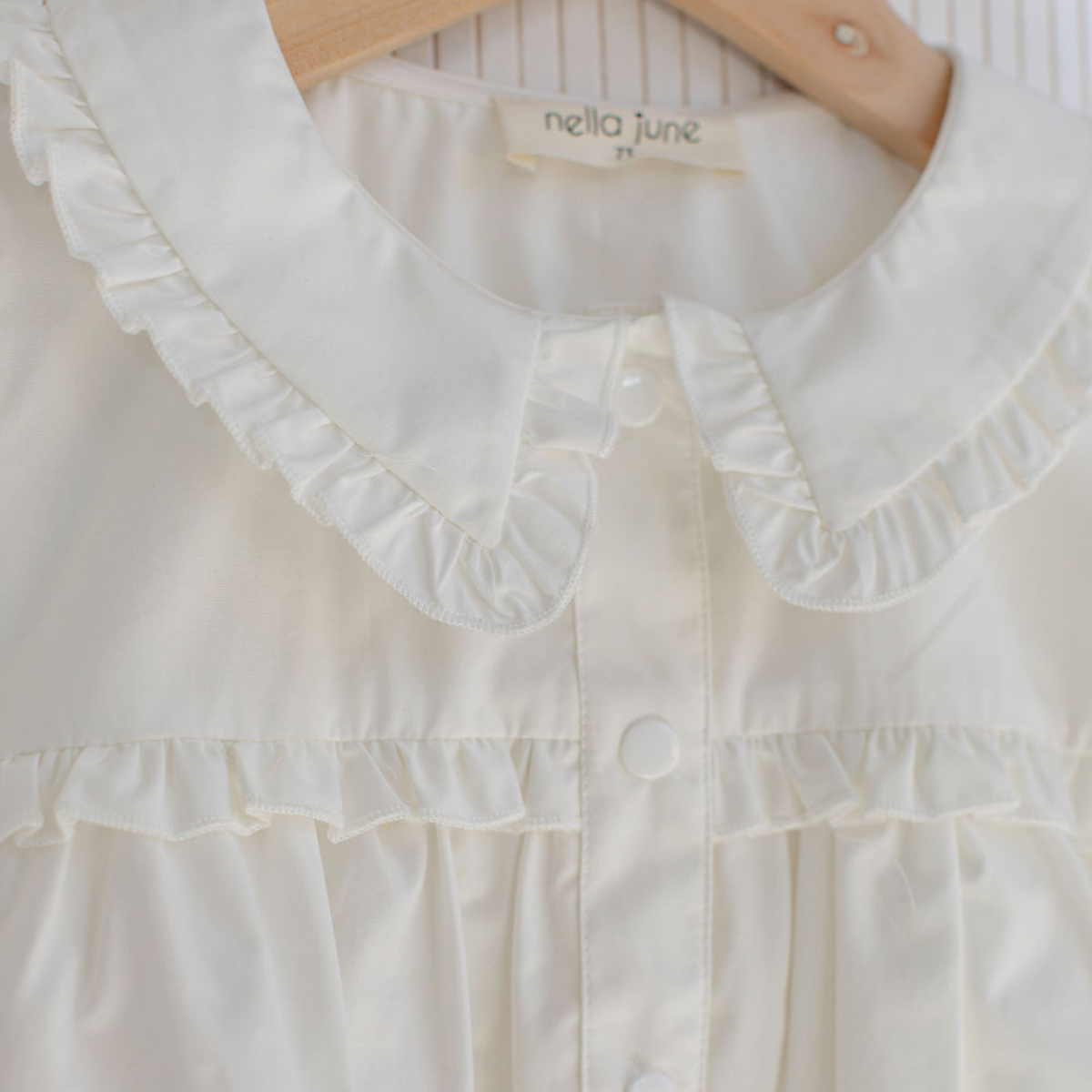 Ruffle Trim Blouse In White