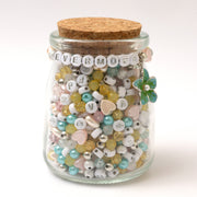 Evermore Metalic Silver And White Letter Bead Diy Stretch Bracelet Making Kit