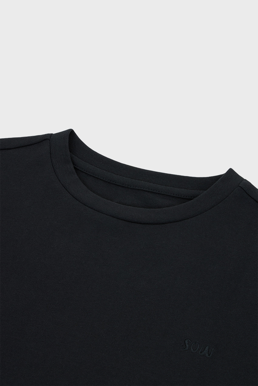 Relaxed Organic Cotton T-shirt With Sow Embroidery