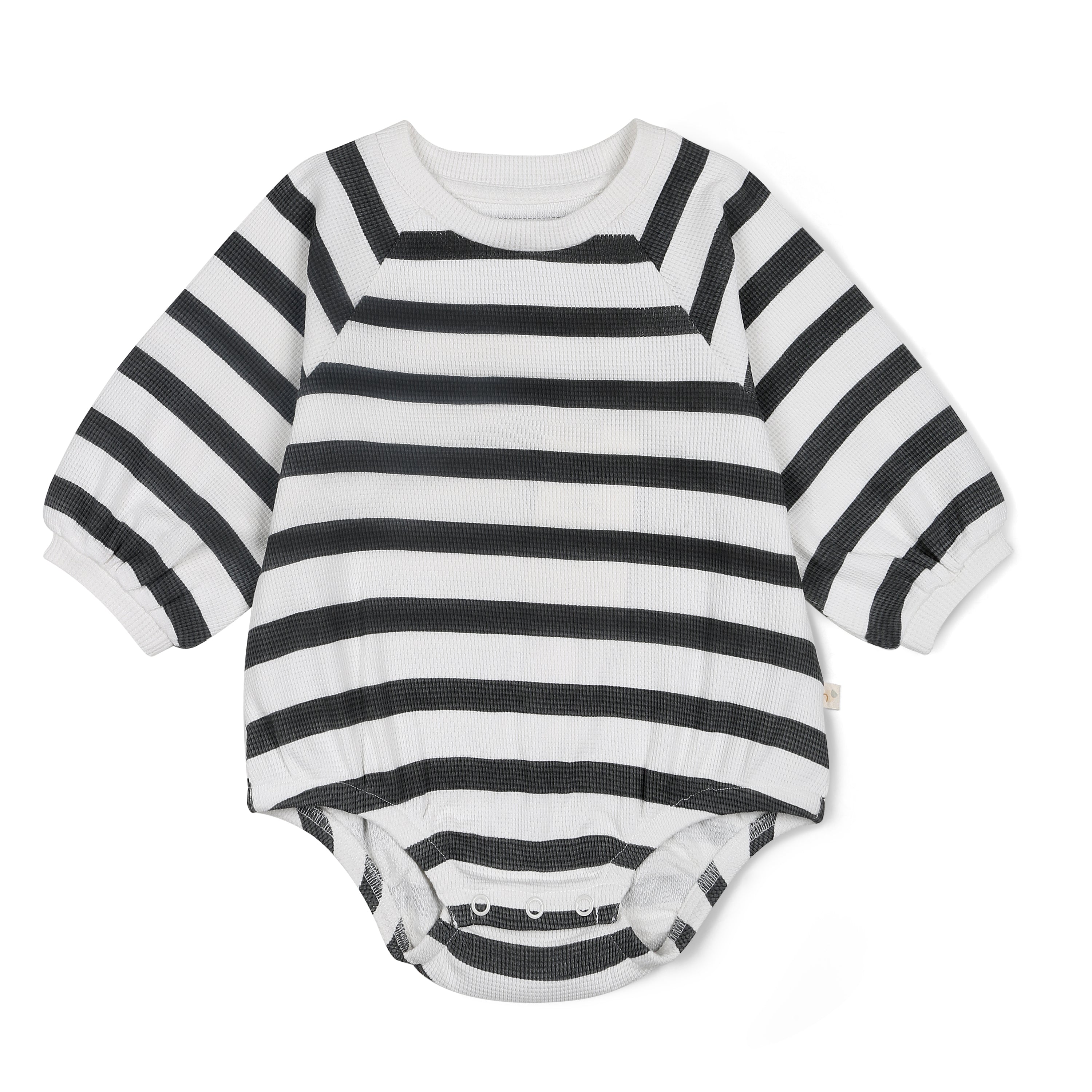 Organic Bubble Romper - Slate Stripes