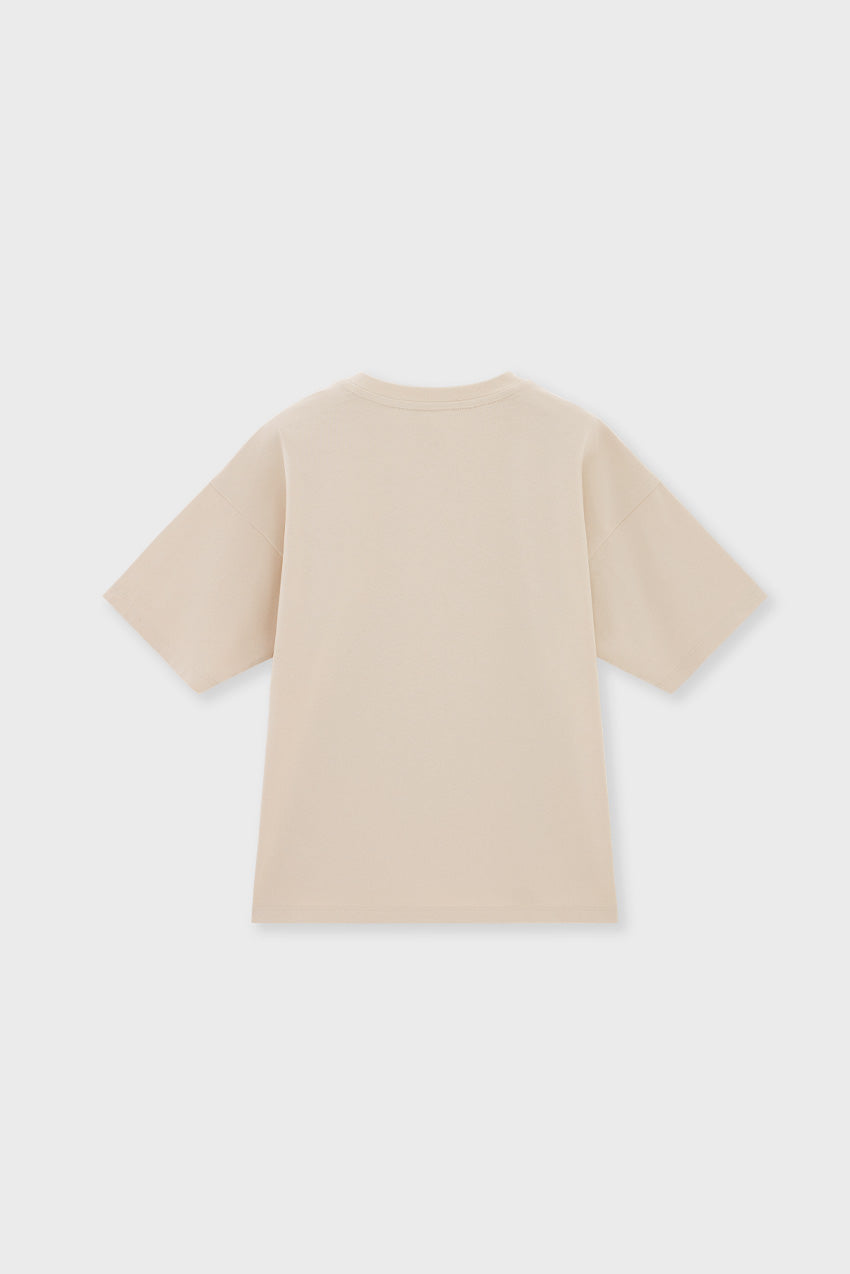 Relaxed Organic Cotton T-shirt With Sow Embroidery