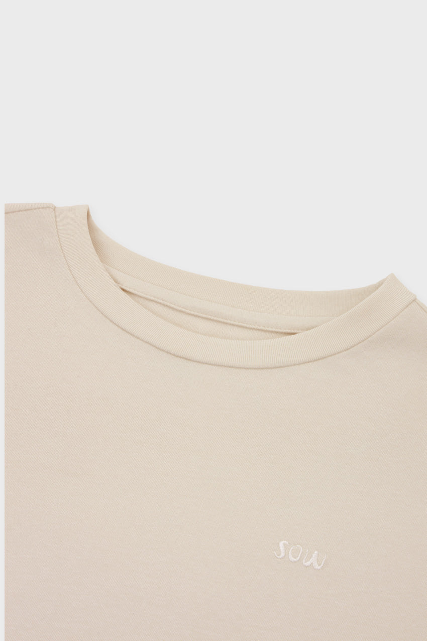 Relaxed Organic Cotton T-shirt With Sow Embroidery
