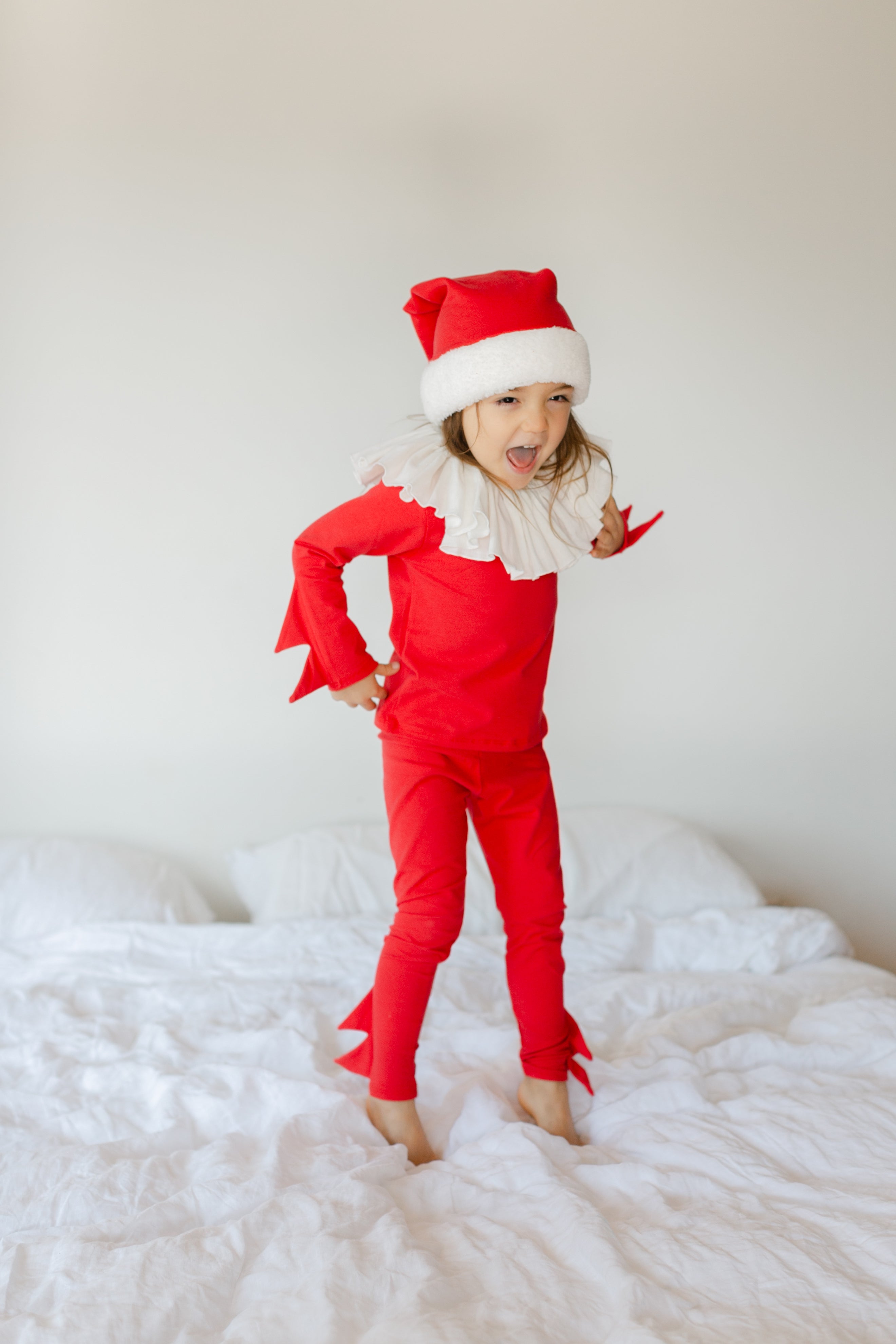 Red Holiday Elf Pajama Costume, Santa Costume