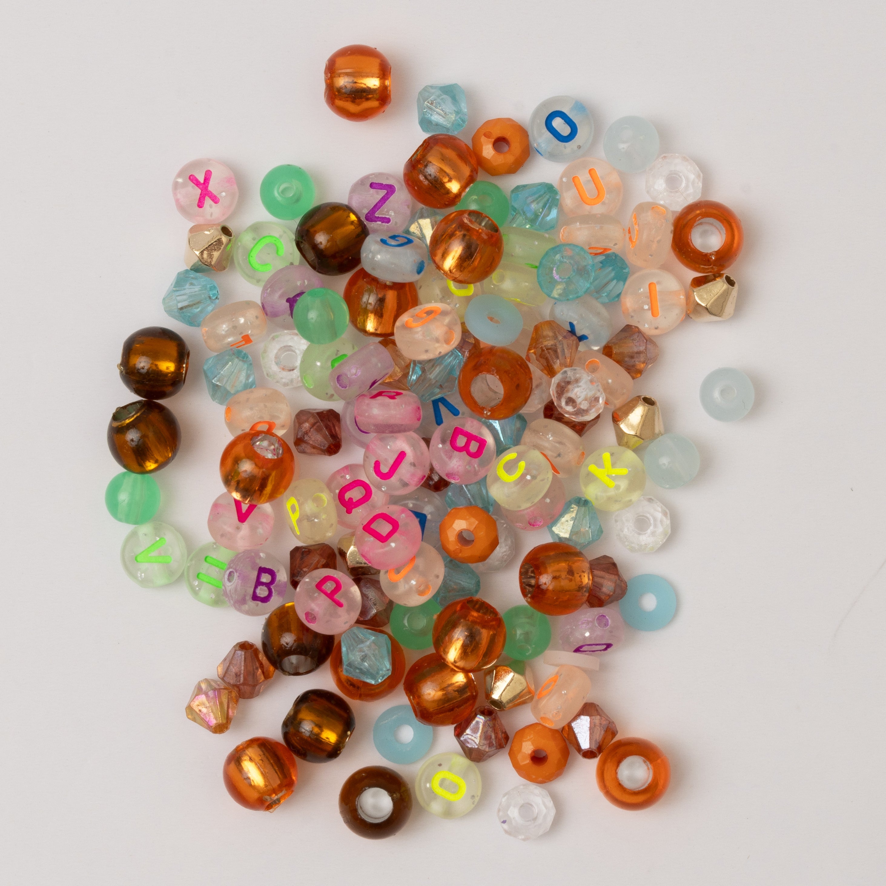 Portofino Colorful Neon Alphabet Bead Jar Diy Jewelry Kit