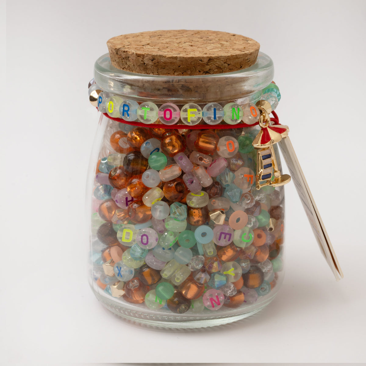 Portofino Colorful Neon Alphabet Bead Jar Diy Jewelry Kit