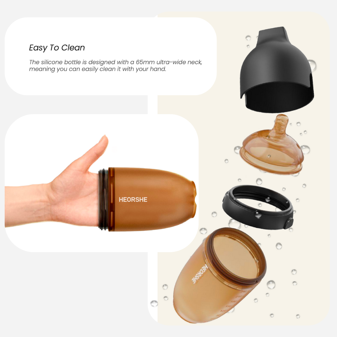 Ultra Wide Neck Baby Bottle 8 Oz Black