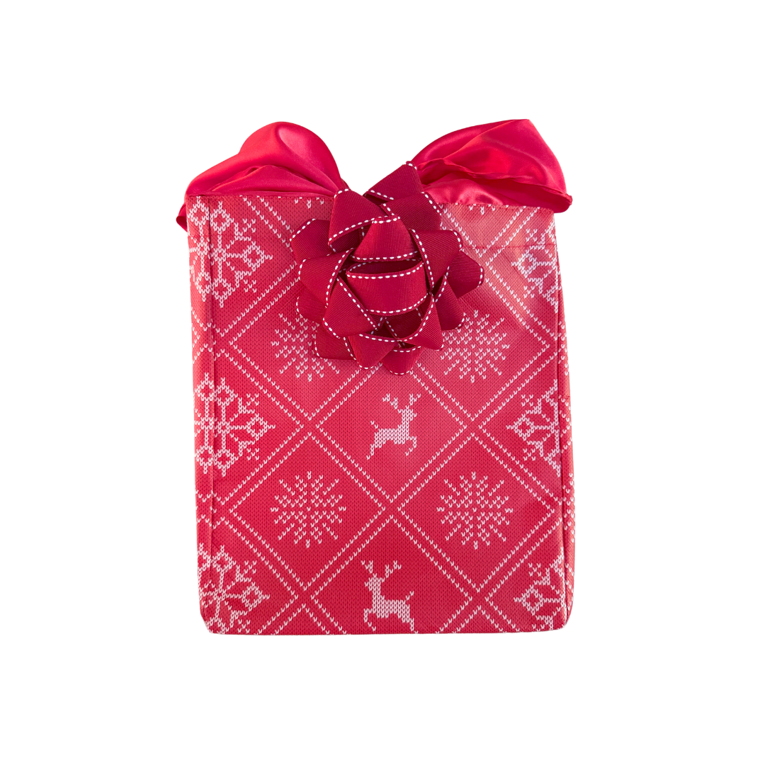 Everbow: Red (reusable Gift Wrap Bags – Sustainable, Foldable, Eco-friendly)