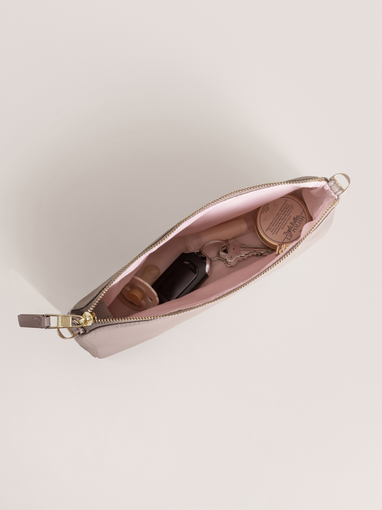 3-piece Pouch Clutch Purse Set - Taupe