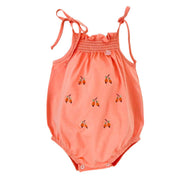 Smocked Bubble With Embroidered Cashew Fruit