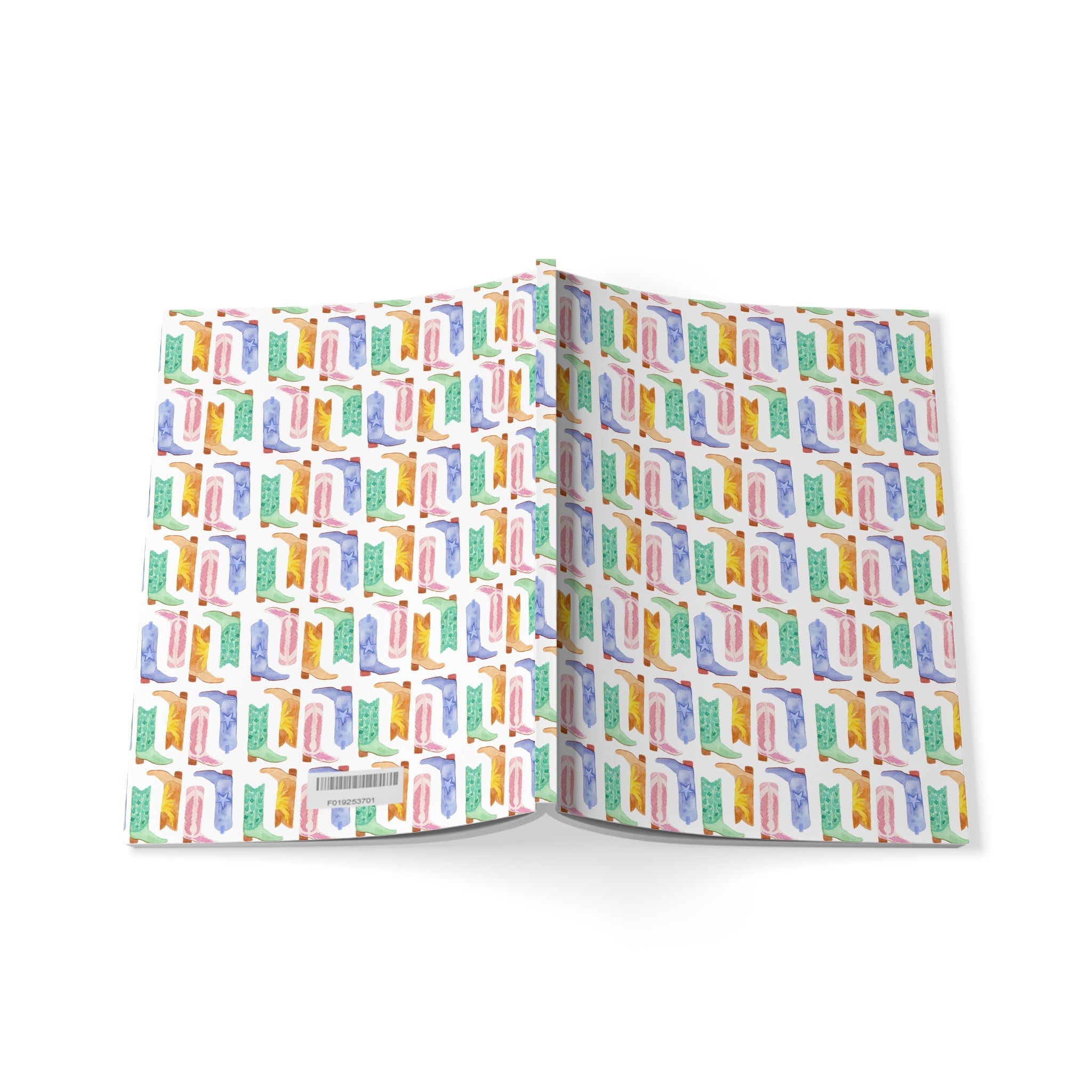 Watercolor Cowboy Boots Softcover Notebook