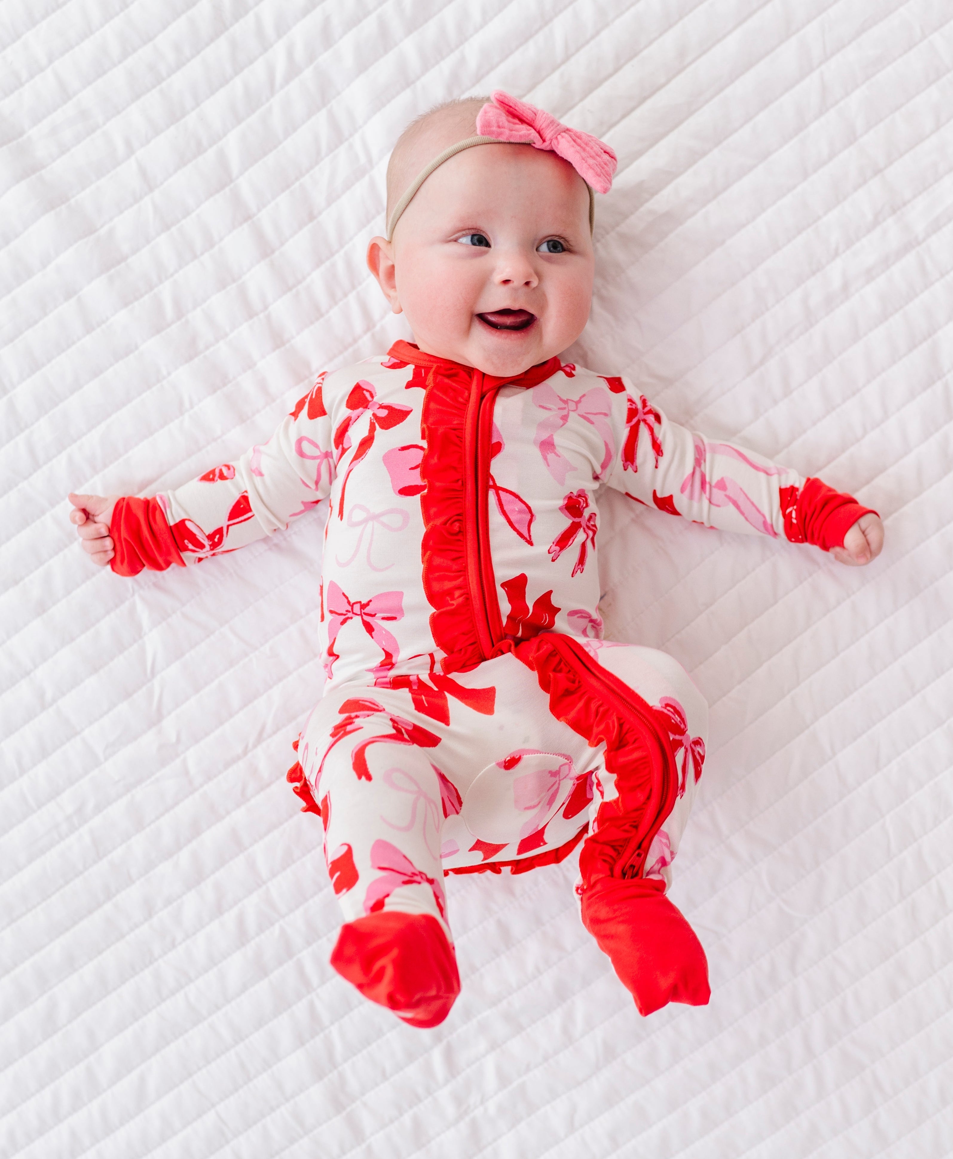 Blushing Bows Ruffle Convertible Romper