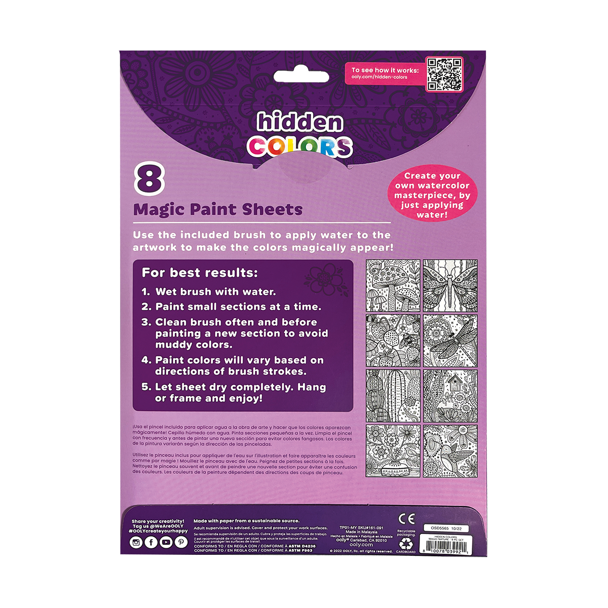Hidden Colors Magic Paint Sheets - Magic Nature by OOLY