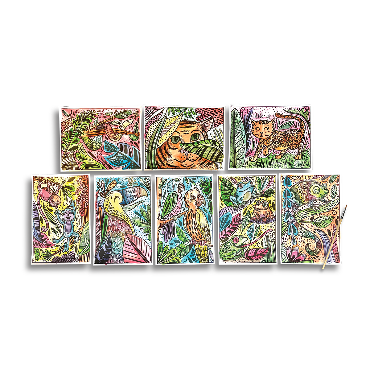 Hidden Colors Magic Paint Sheets - Magic Jungle by OOLY