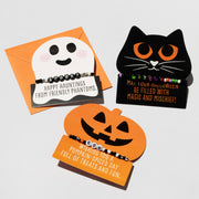 Halloween Greetings Beaded Bracelet Exchange Cards Boo-basket Stuffer