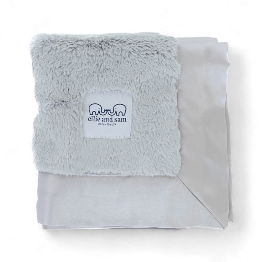 Luxury Satin Border Lovey - Silver