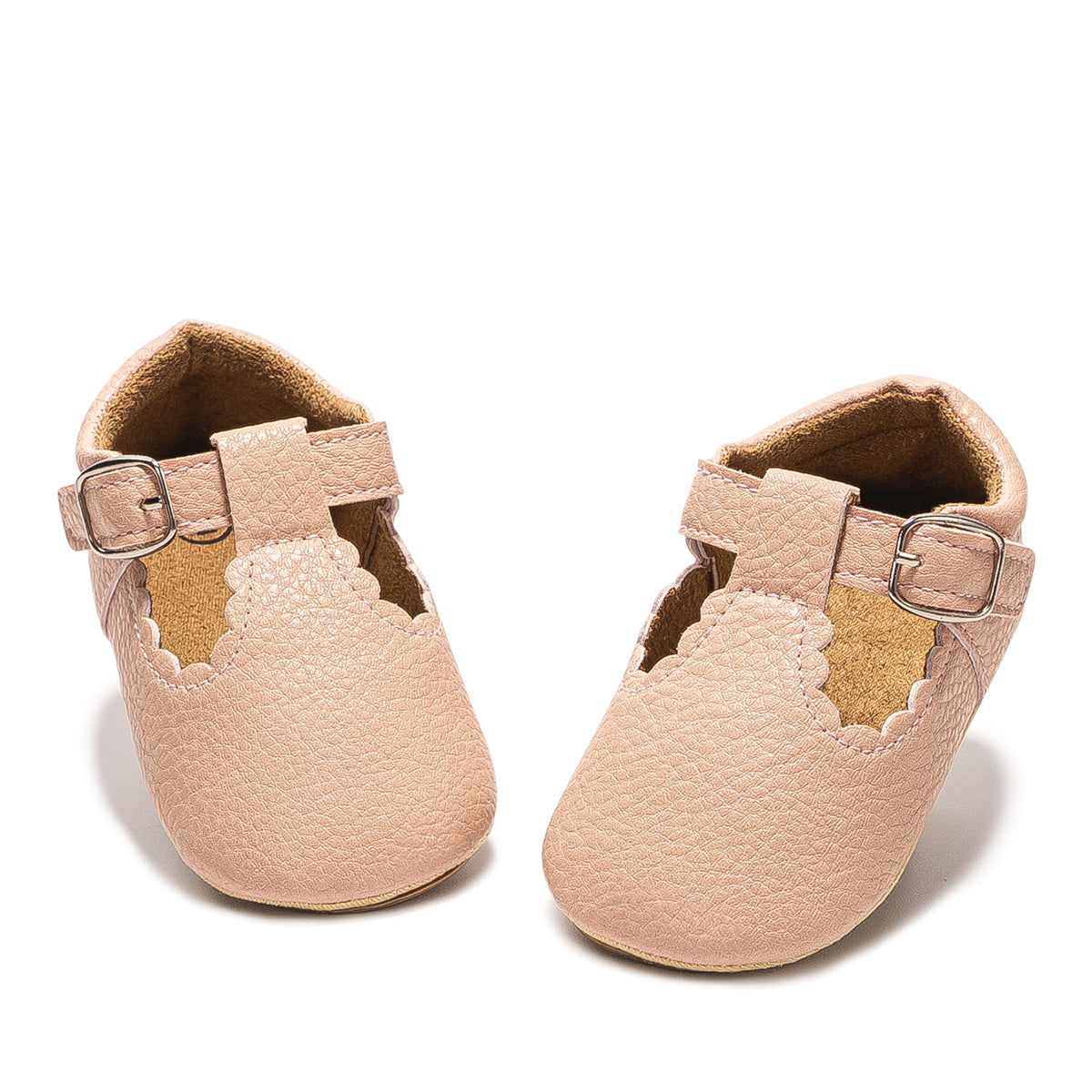 Baby Girl's Scalloped, T-strap All Occasion Shoes (pink)