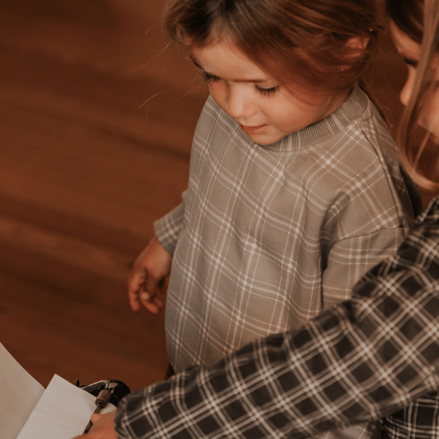 The Corduroy Tunic -  Steel Check