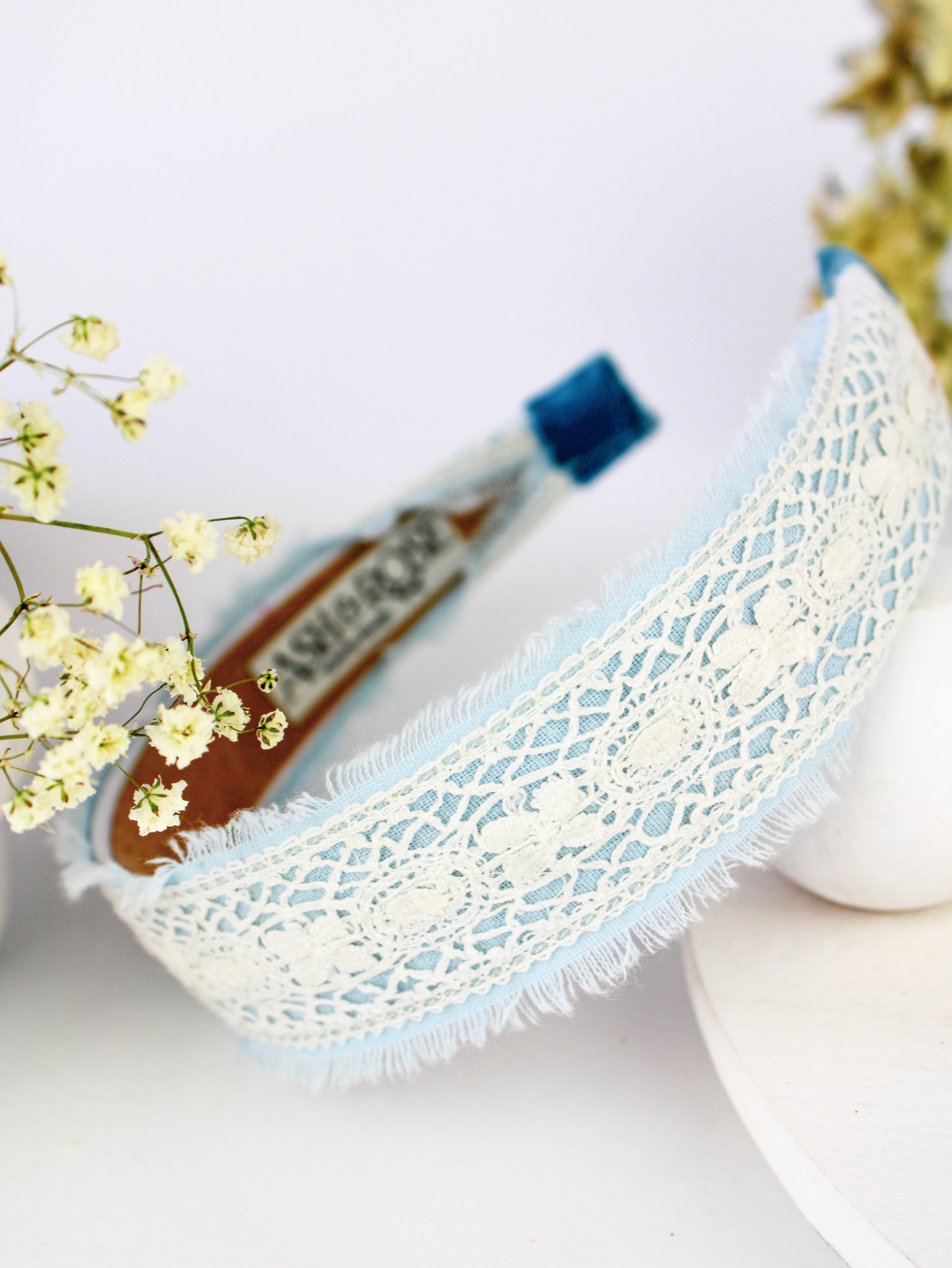 Amelia Lace And Linen Headband