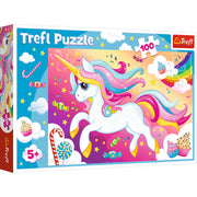Red 100 Piece Kids Puzzle - Beautiful Unicorn