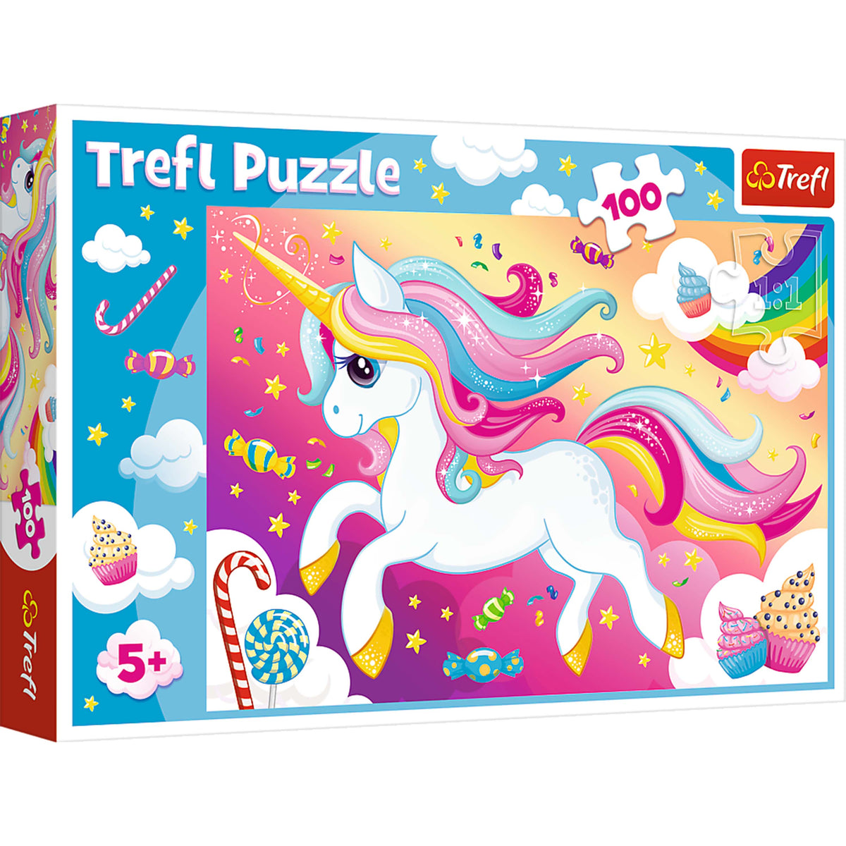 Red 100 Piece Kids Puzzle - Beautiful Unicorn