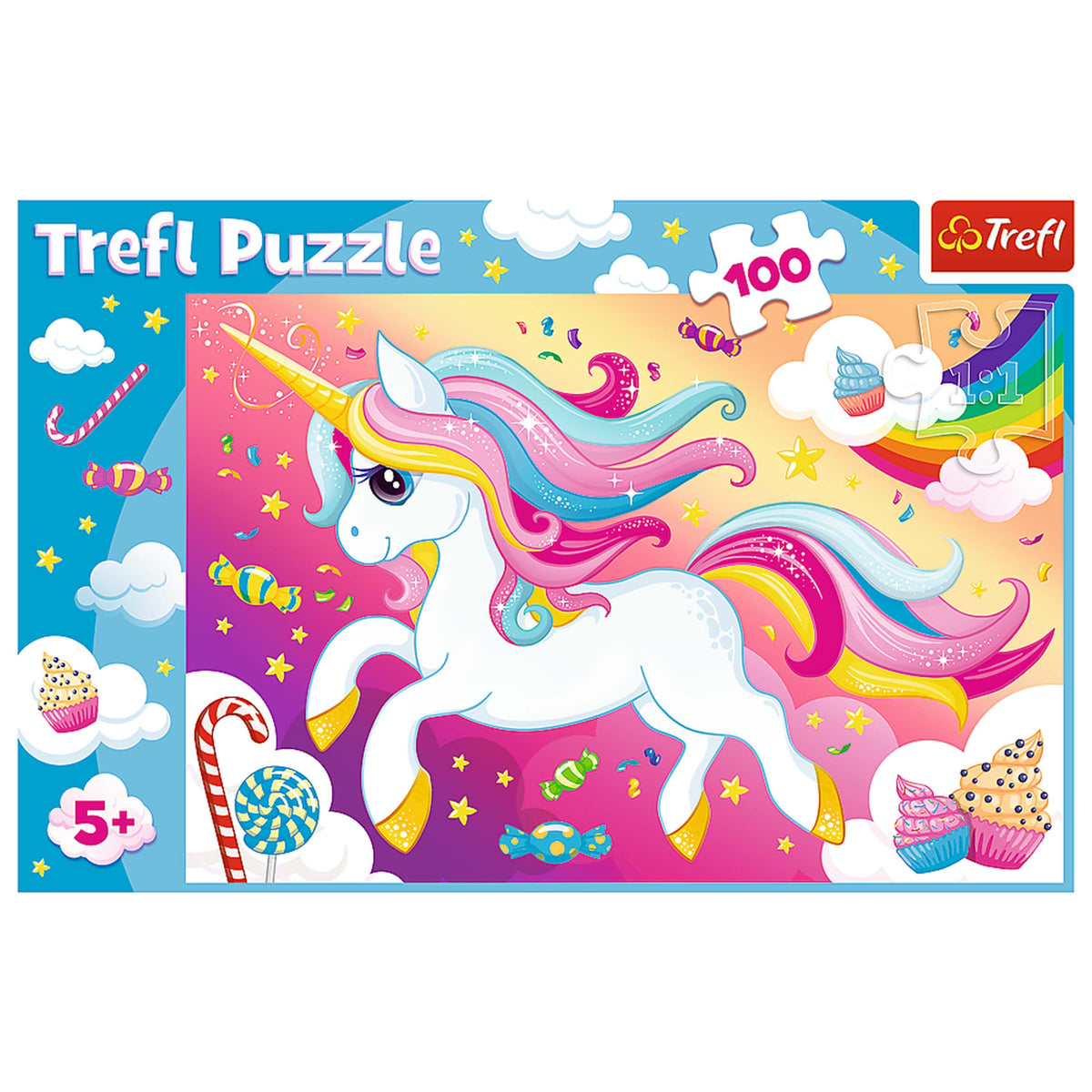Red 100 Piece Kids Puzzle - Beautiful Unicorn