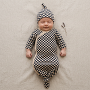 Organic Knotted Baby Gown - Midnight Check
