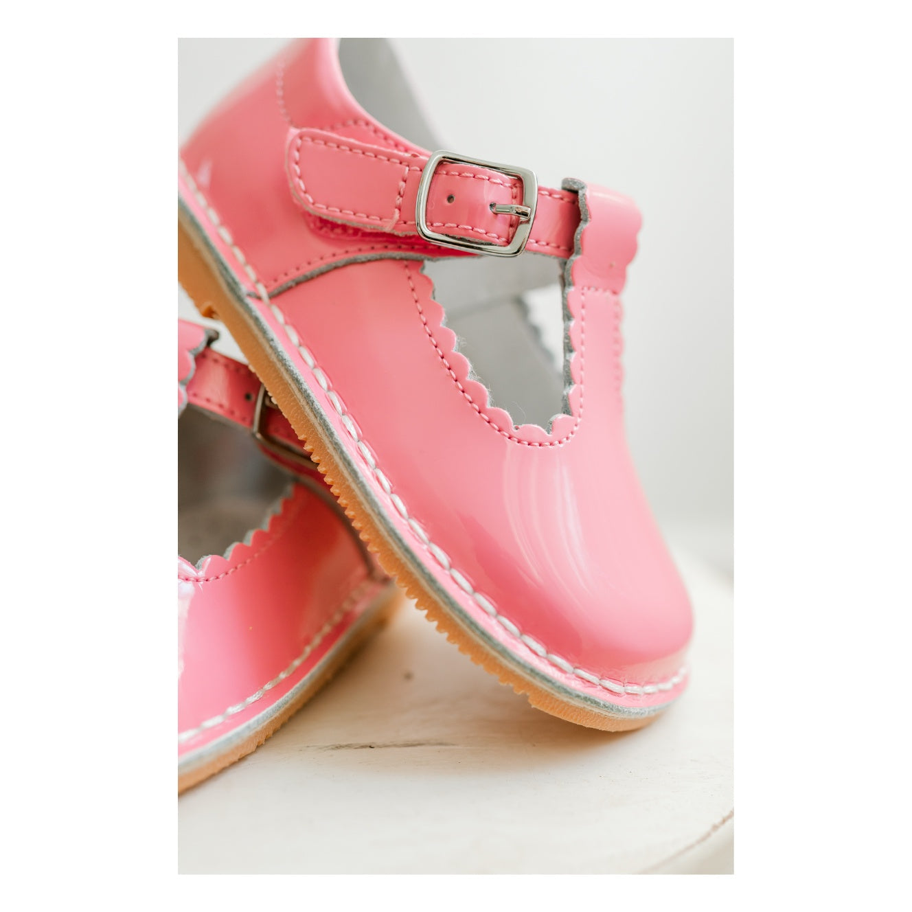 Selina Patent Scalloped T-strap Mary Jane