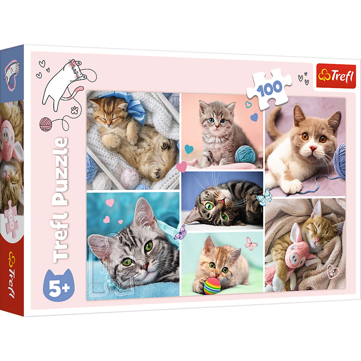Red 100 Piece Kids Puzzle - In The Cat World