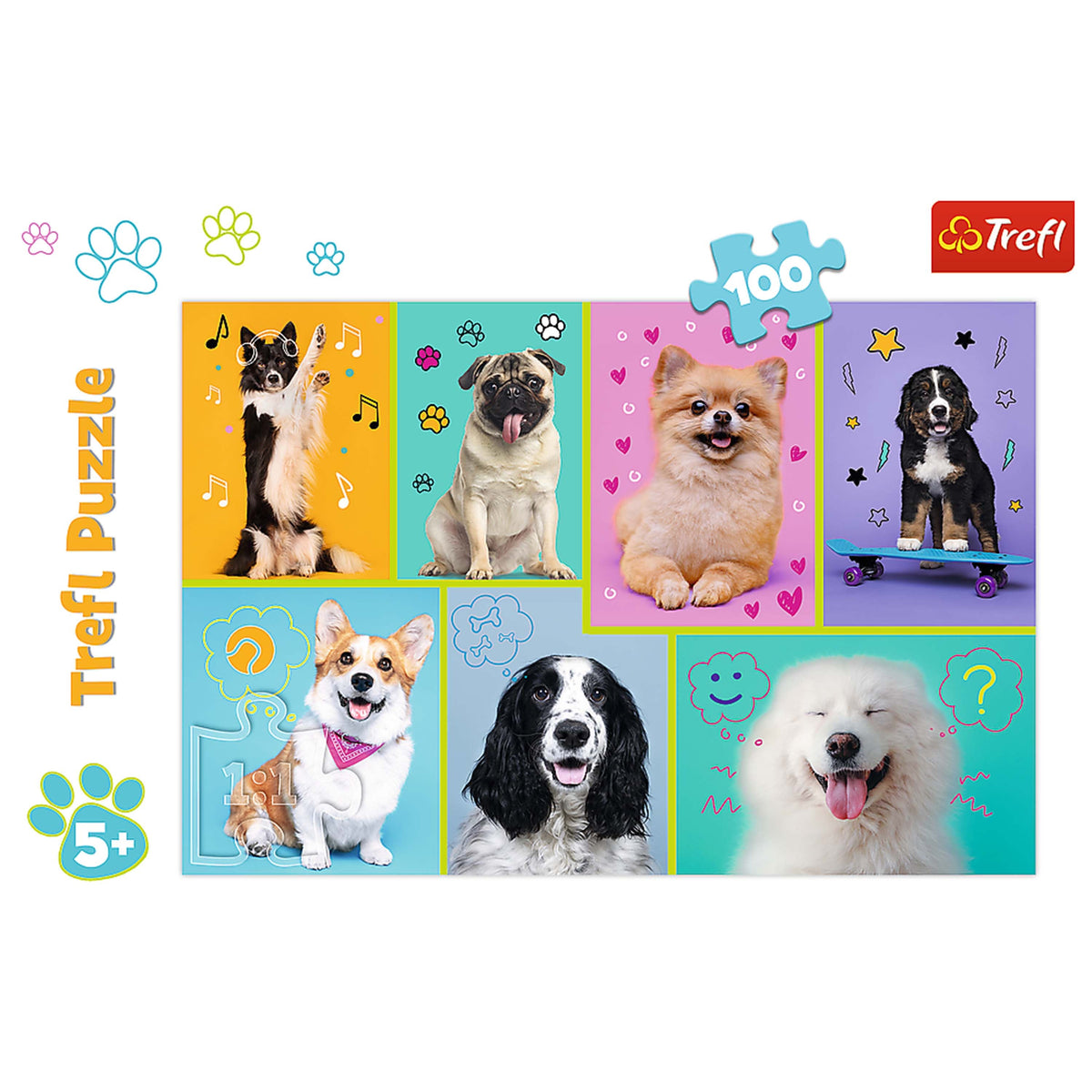Red 100 Piece Kids Puzzle - In The World Of Dogs