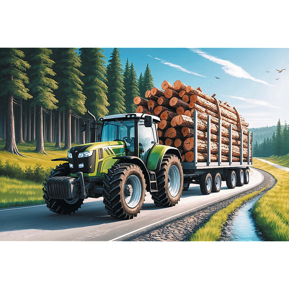 Kids Forestry Tractor 100 Piece Puzzle