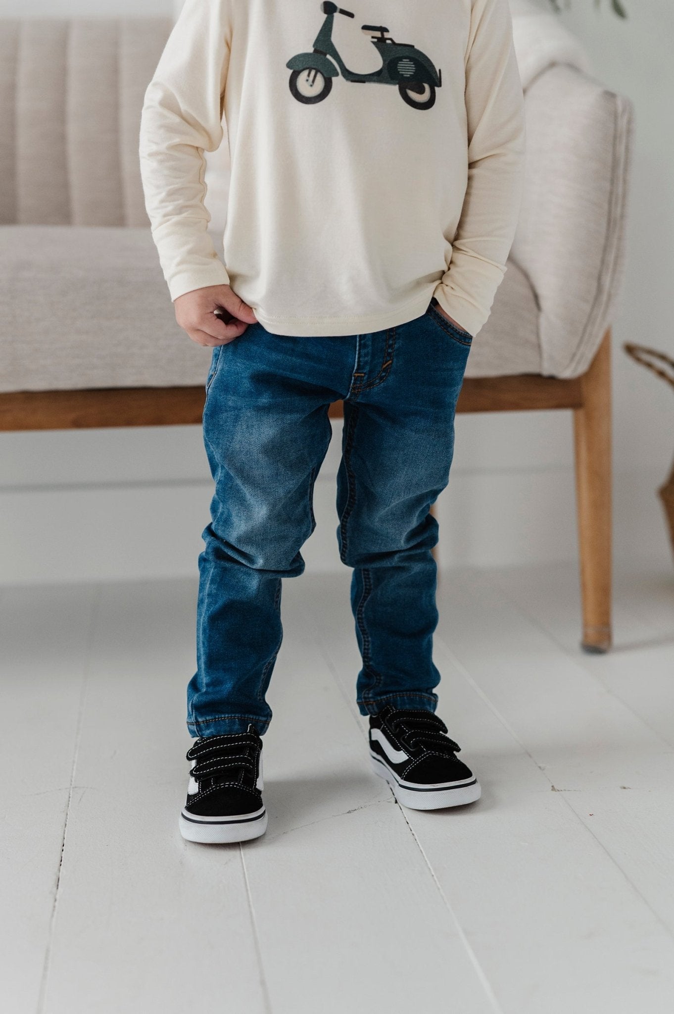 Boys Slim Denim Jeans In Jean Blue
