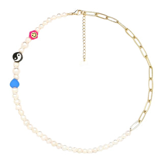 Naomi Pearl & Chain Necklace