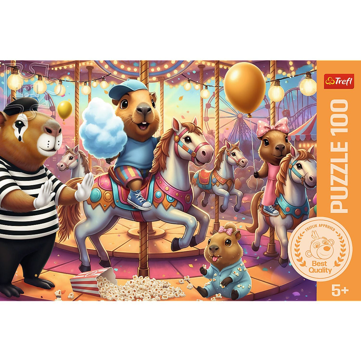 Kids Capybaras On Vacation 100 Piece Kids Puzzle
