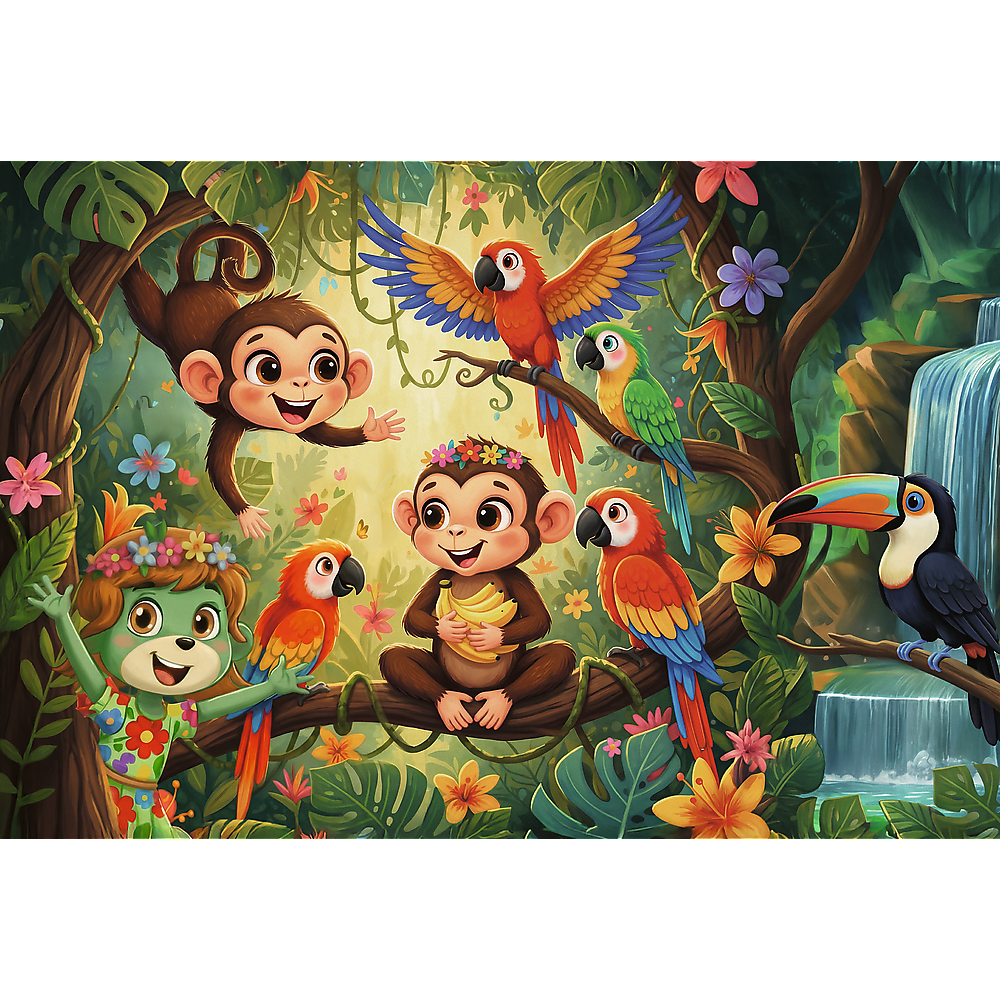Kids ik Family - Monkeys And Friends 100 Piece Puzzle