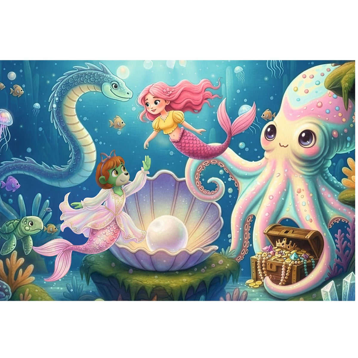 Kids Inspired By Fantasy In The Land Of Mermaids 100 Piece Kids Puzzle