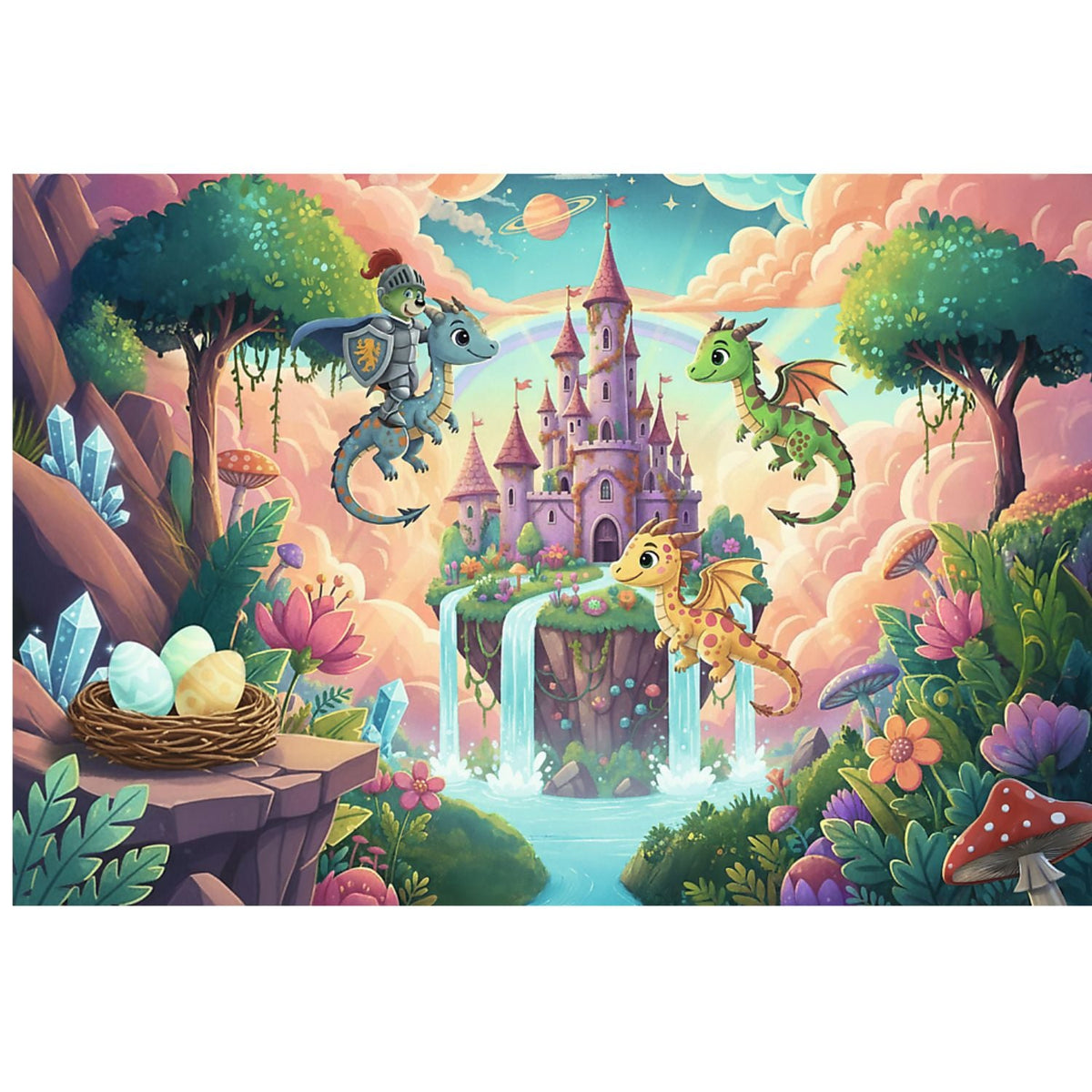 Kids Inspired By Fantasy Knight Of ik And The Dragons 100 Piece Kids Puzzle