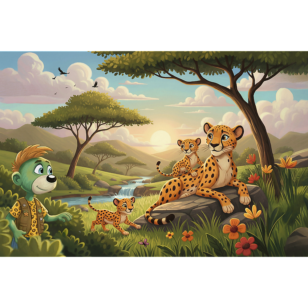 Kids Inspired By Nature Cheetahs 100 Piece Kids Puzzle