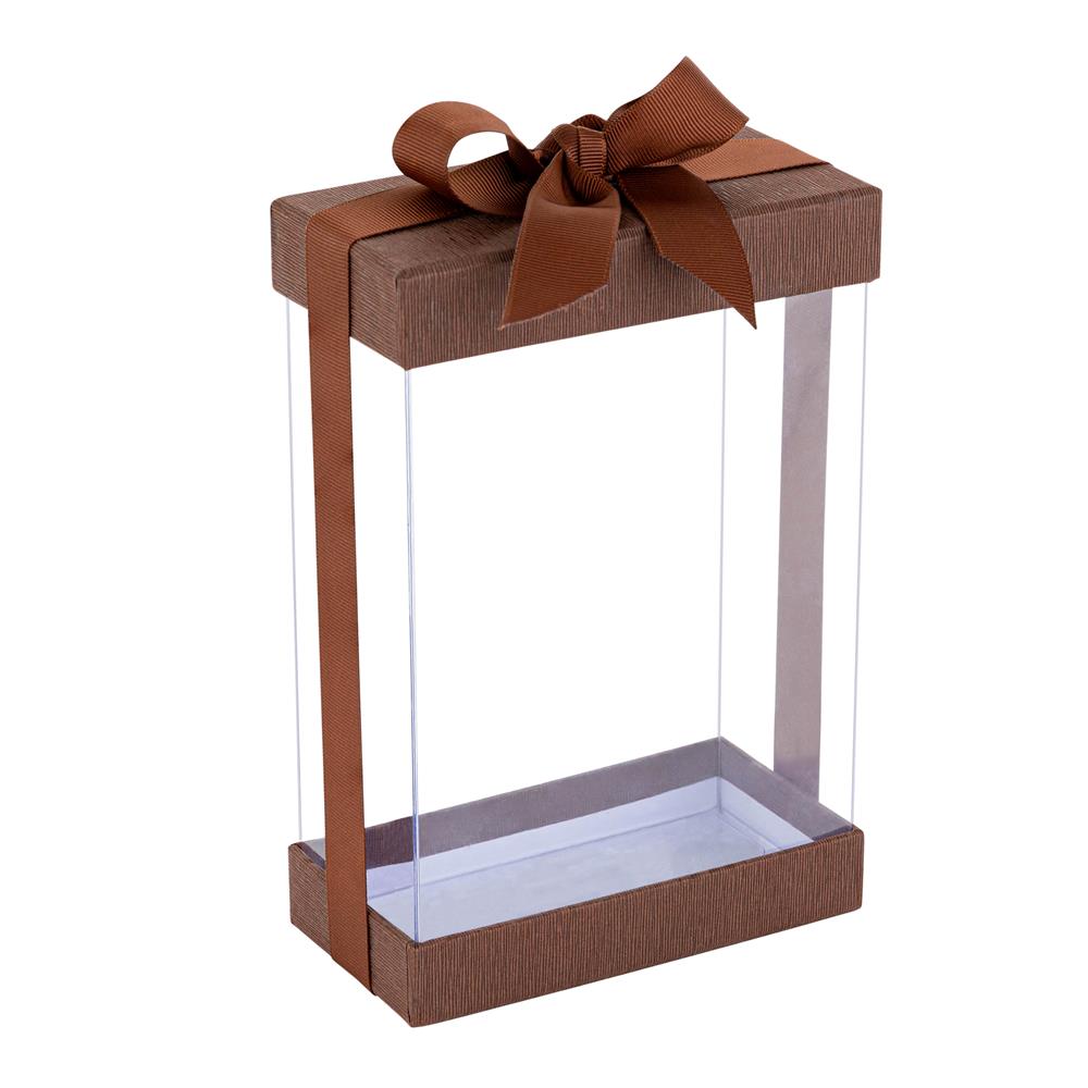 Clear Gold 7x5x3" Gift Boxes 6 Pack Bakery Boxes With Base Lid & Ribbon