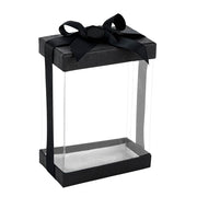 Clear Black 7x5x3" Gift Boxes 6 Pack Bakery Boxes With Base Lid & Ribbon