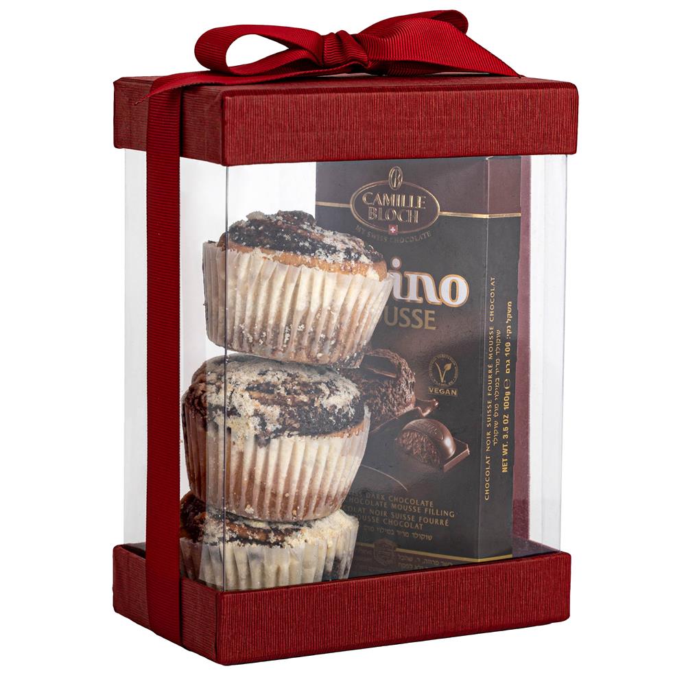 Clear Gold 7x5x3" Gift Boxes 6 Pack Bakery Boxes With Base Lid & Ribbon