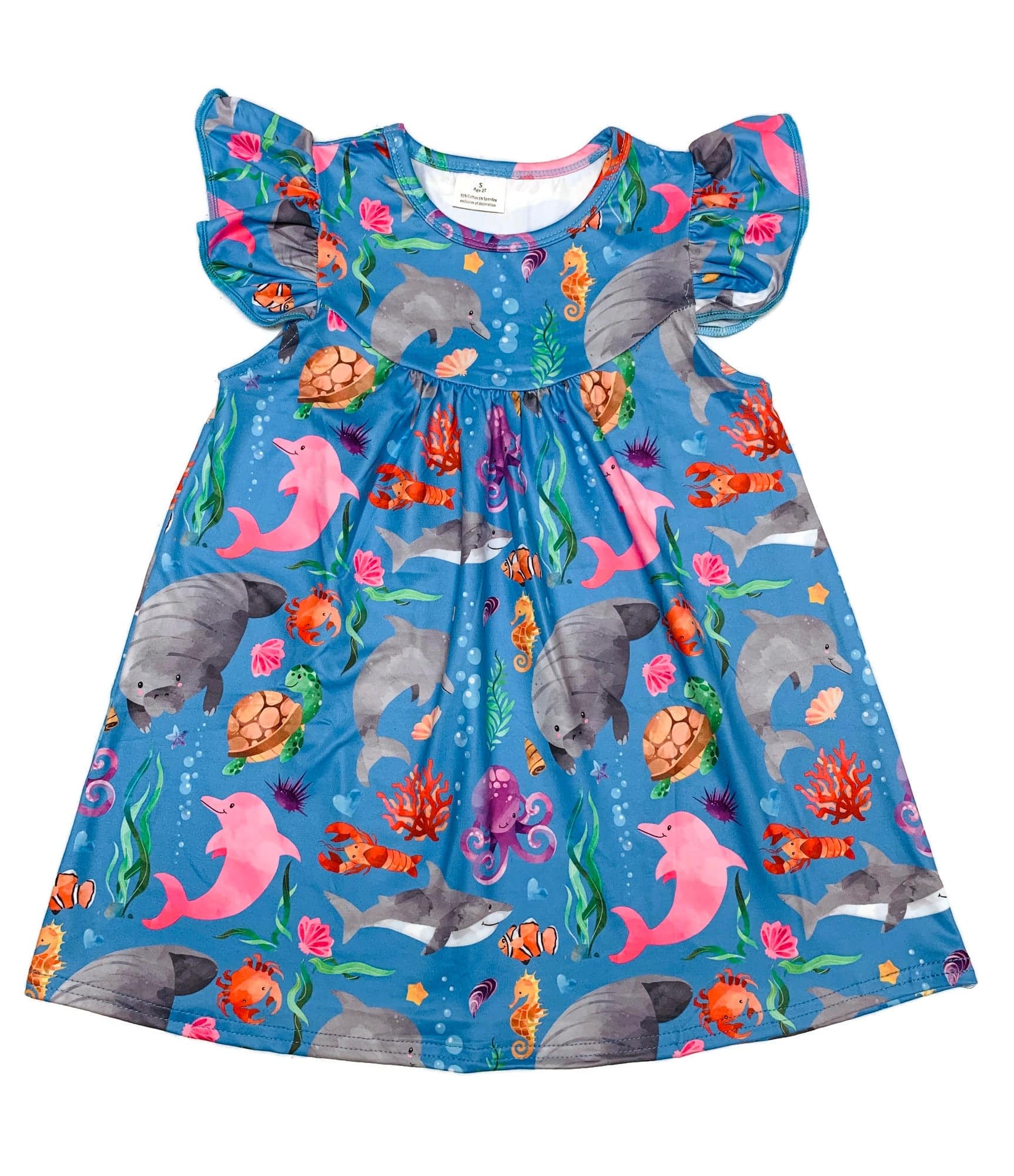 Sea Life Flutter Milk Silk Dress