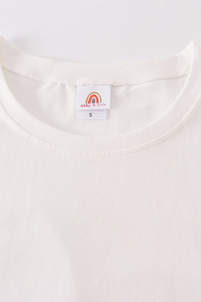 Cream Blank Basic T-shirt Adult Kids And Baby Bubble