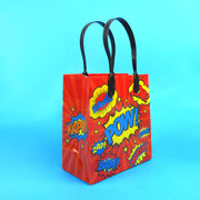 Superhero Text Party Favor Bags - Set Of 6 Or 12