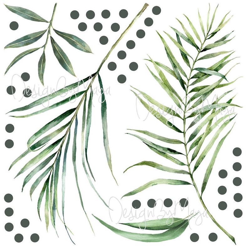 Giant Gray Leaves - Vinyl Nursery Wall Art Decals