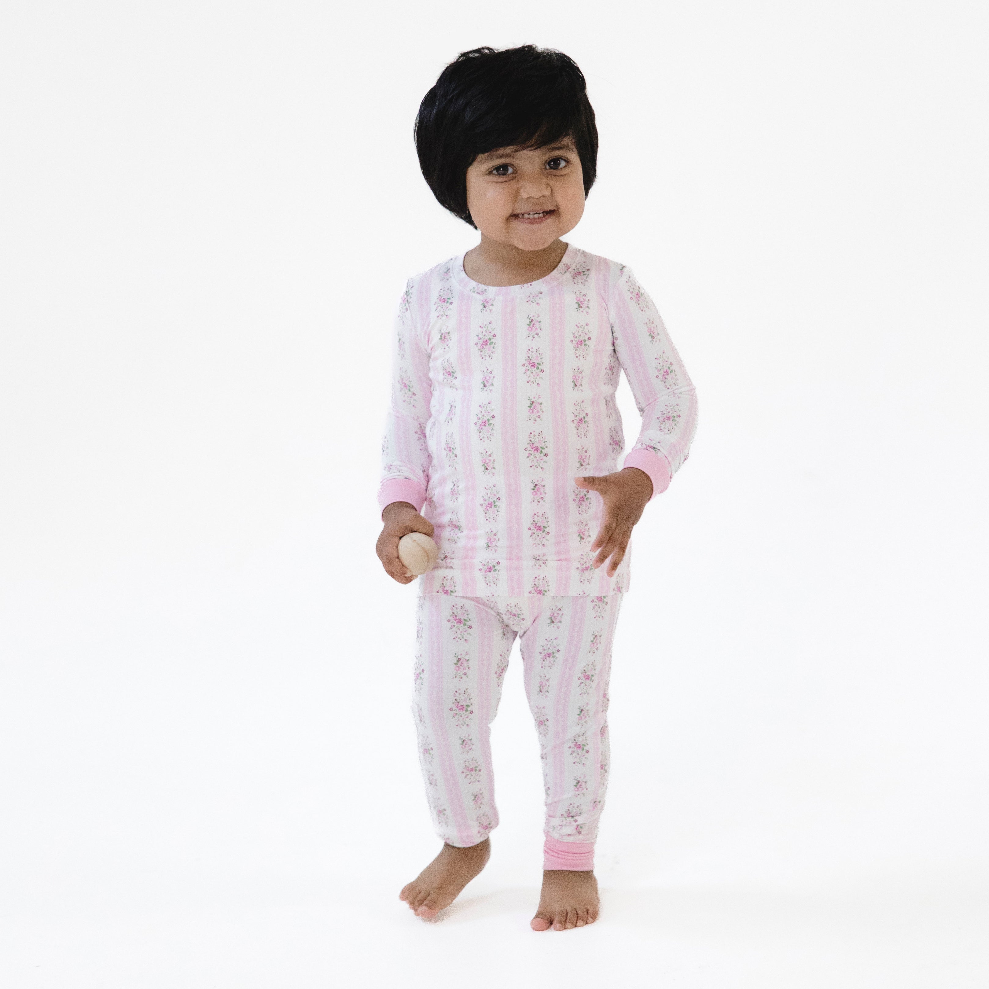 Bella Rose Stripe - Long Sleeve Loungewear Set