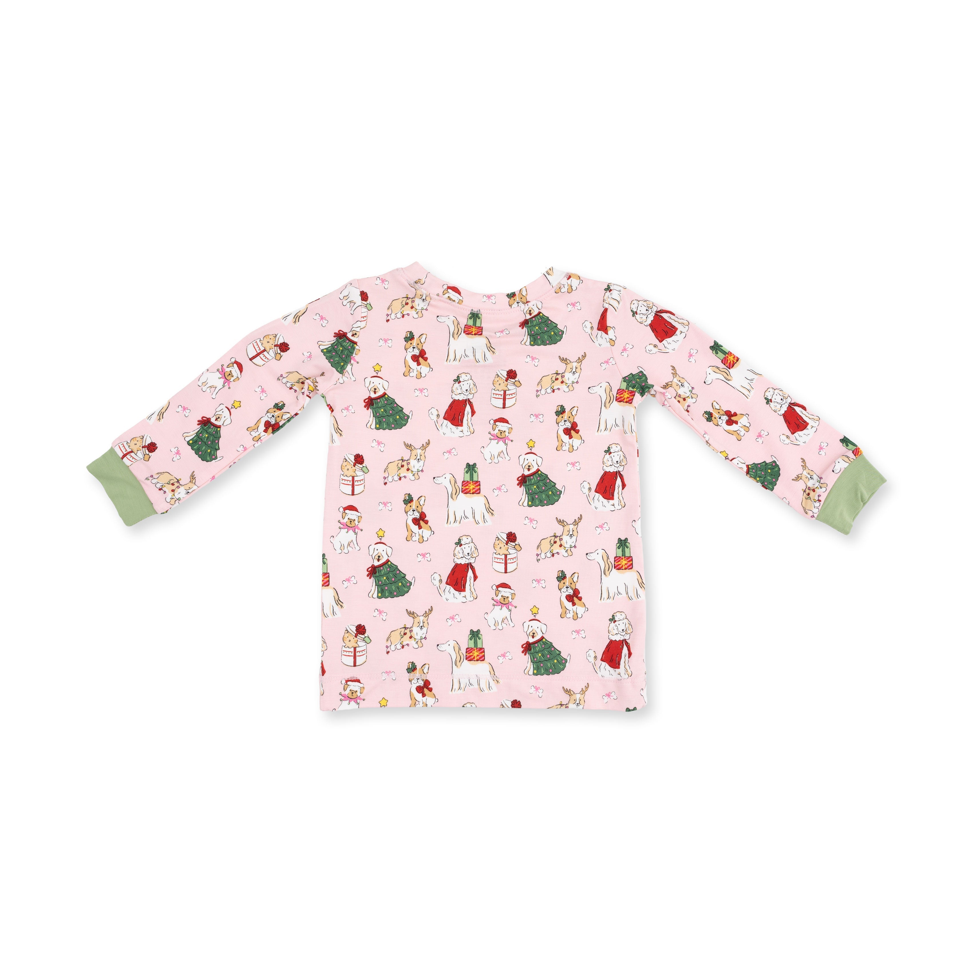 Christmas Dogs Pink - Long Sleeve Loungewear Set